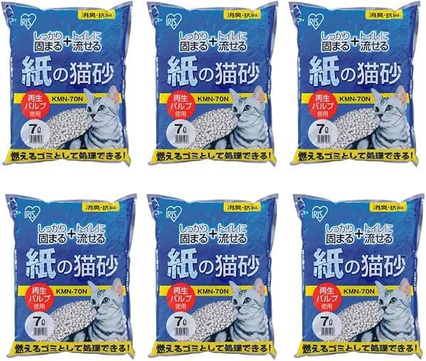 Iris Ohyama Flushable Paper Cat Litter, 7L x 6 Bags (Bulk Purchase) - 1