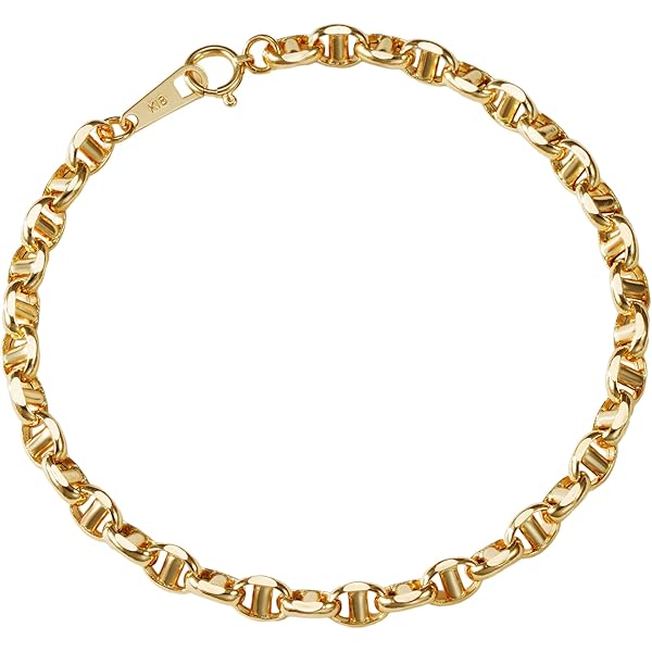 Amazon | [スペランツァ] K18 18金 ペーパークリップ ブレスレット 4.3