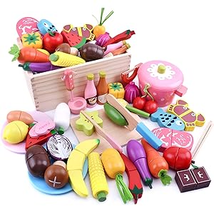 Ansoro おままごとセット 木製 マグネット キッチン おもちゃ 食品衛生法検査済 37種セット 100%天然素材