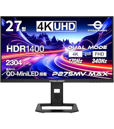 Amazon.co.jp: TITAN ARMY 27インチ 量子ドット MiniLED HDR1000相当