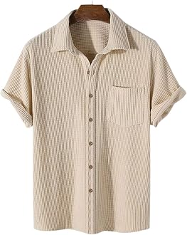 PAODIKUAI Men's Retro Short Sleeve 