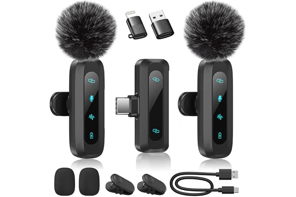 【2026新型ピンマイク】ピンマイク ワイヤレス iPhone/iPad/PC/Android対応 2人同時使用 瞬時接続 LED指示灯搭載 ノイズ軽減 音画同期・自動ペアリング・静音・リバーブ機能・即插即用 7時間連続使用 360°集音 360°回