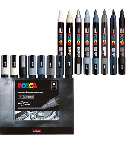 Amazon | Uni Posca ポスカマーカーセット すべてのマーカータイプ 8