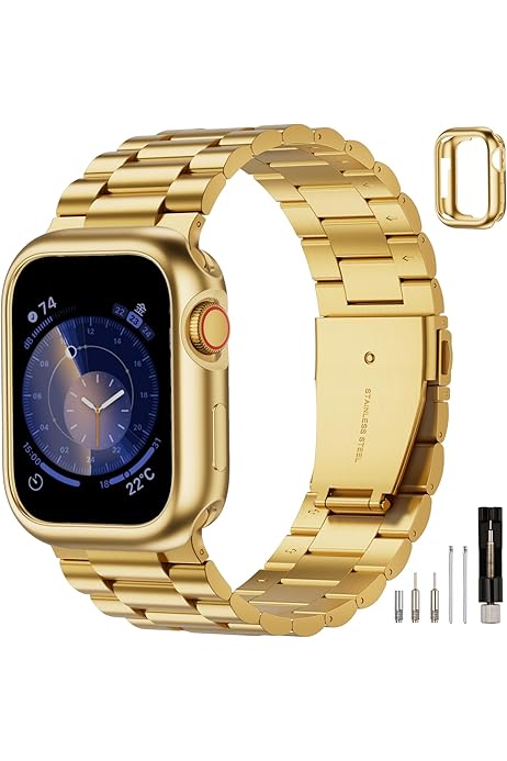 Amazon.co.jp: Apple Watchバンドとケースに対応 ステンレススチール 