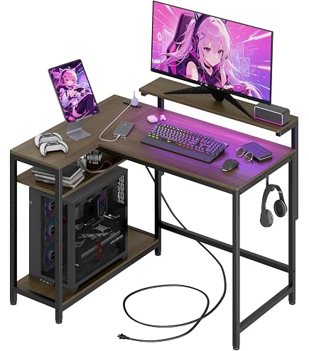 机・テーブル パソコンデスク 幅120奥行き48高さ72cm プリンター台付
