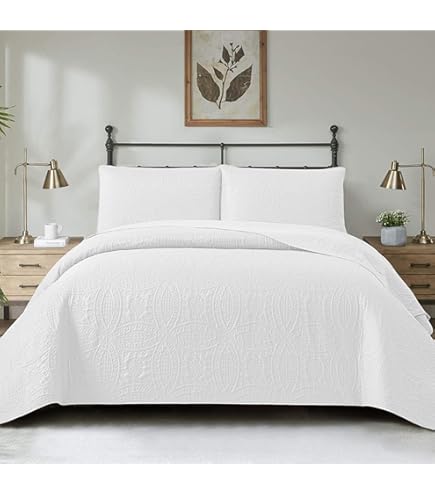 Amazon｜ベッドスプレッド コットンキルト3点セット クイーン