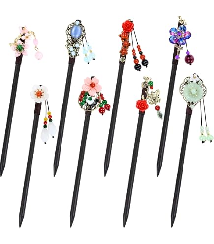 inSowni 8 Pieces Decorative Retro Crystal Pearl Silver Hair  display picture 3