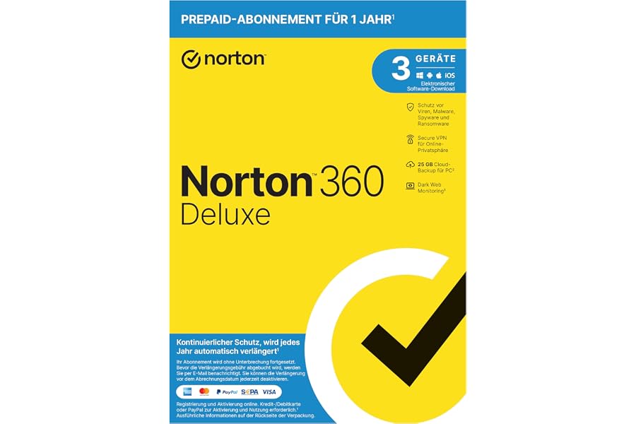 Norton 360 Deluxe 2022, Antivirus software for 3 Devices and 1-year subscription with automatic renewal, Includes Secure VPN