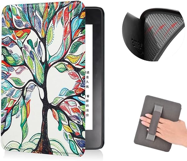 COCFOOKIW Cover for 6" Kindle Paperwhite 5th/6/7th Gen(2012/2013/2015 Release), Fashion TPU Soft Case also features hand strap and auto sleep/wake function (Model EY21, DP75SDI) - 1