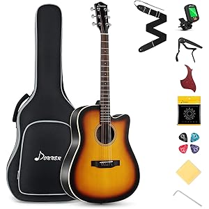 Donner DAG-1S アコースティックギター スプルース&マホガニー製 初心者セット サンバースト ソフトケース…