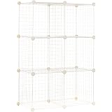 Amazonベーシック 収納棚 6キューブワイヤー ホワイト 37cmx114cmx77cm