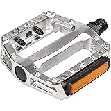 AVASTA 自転車ペダル 軽量 bmx アルミ合金フラット ペダル 反射リフレクター付き マウンテン アルミ バイク mtb クロスバイク ロードバイク ペダル 大面積 スパイク 9/16芯 左右セット
