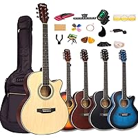 Mademu アコースティックギター 初心者セット カッタウェイ(Cut-Away)タイプ 入門練習ギター 16点セット