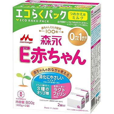 E赤ちゃん 粉ミルク 800g1箱（400g×2袋）とスティック13g×210本 Amazon.co.jp: E赤ちゃん 森永 エコらくパック はじめてセット