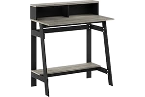 Furinno Simplistic A Frame Computer Desk, Black/French Oak Grey