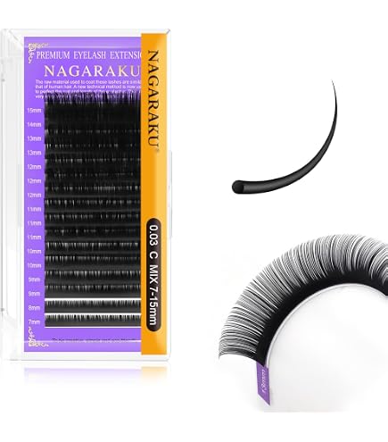 Amazon | NAGARAKU まつげエクステ ライトブラウン カラー 0.07