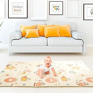 fungoo 極厚2cm ベビープレイマット 折り畳み 198x178x2cm 日本メーカー製 ノンホル安全検査済 防音…