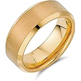 [Bling Jewelry] カスタマイズ可能な広い磨かれた斜めの端はサテンのマットのカップルのチタニウムの黒か銀の金の調子の結婚指輪リングを人の慰めの適合8MMのために磨いたを個人化しなさい