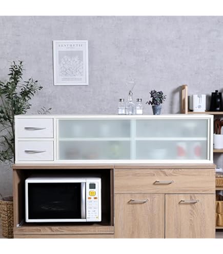 Amazon｜不二貿易 ナチュラル×ホワイト 52181 カウンター上収納