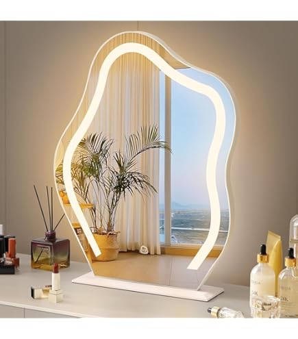 Amazon.co.jp: LEDミラー クラウドミラー 卓上 雲のようなミラー