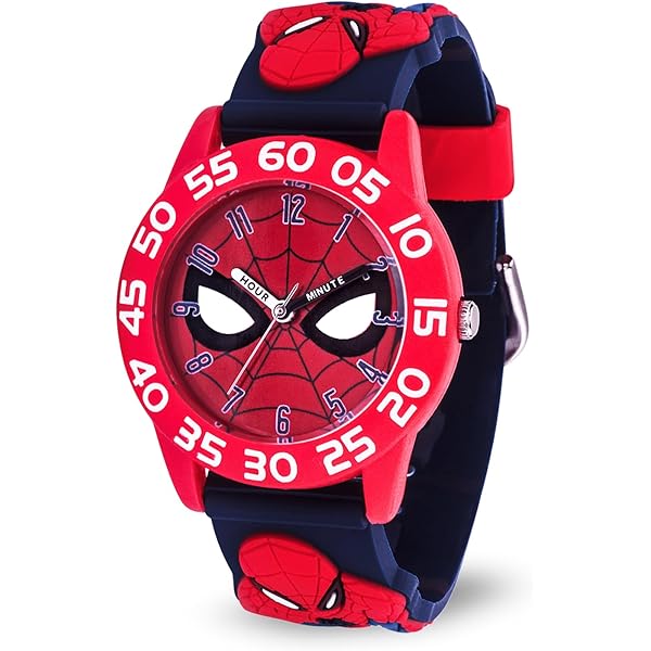 良品 MARVELマーベル メンズ腕時計スパイダーマン ブルー クロノ箱付き