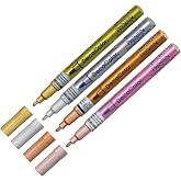 マービー 油性顔料マーカー デコカラープレミアム 4色セット 細字 240-4N