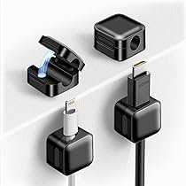 LANMU ケーブルホルダー マグネットクリップ LANMU ケーブルホルダー マグネットクリップ 6個セット 直径7.5