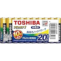 東芝(TOSHIBA) アルカリ乾電池 単4形 20本入 1.5V 使用推奨期限10年 液漏れ防止構造 アルカリ1 まとめパック LR03AN 20MP