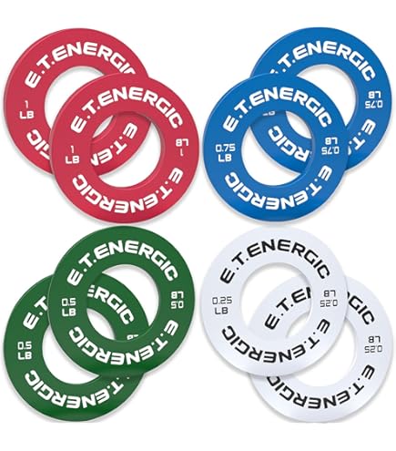 Set De Poids Fractionnaires Olympiques 8 Disques - 0.5kg, 0.9kg, 1.8kg, Pour Barre Standard 5.1cm