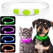 値下げ！ゴヤール首輪　小型犬、猫用 Amazon | iTayga 犬 猫用LED光る首輪, 散歩 ライト 小型犬 犬用