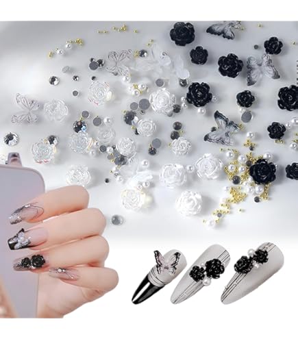 Amazon.co.jp: ネイルパーツ 花 約200個セット 3D 立体 大きい お花
