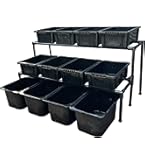 メダカ飼育ラック中　ケース付 ☆メダカ飼育ラック 黒1段8個置き☆ めだか飼育棚 NVBOX