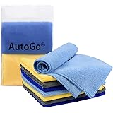 AutoGo マイクロファイバークロス 洗車タオル 吸水 速乾 40CM*40CM 4色【増量パック8枚入】