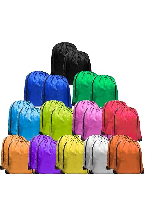 Drawstring Backpack Bulk 24 PCS Nylon 