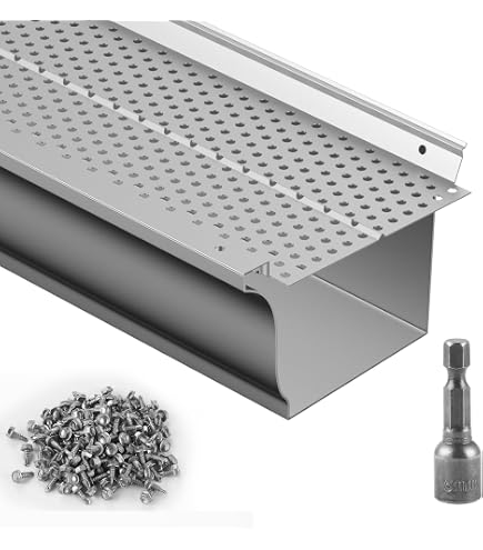 FlowGuard Dachrinnen-Abdeckungssystem – High Clearance, 50 Jahre Garantie, Matt Aluminium, 6,6 M FlexxPoint, Selbst Zu Montieren