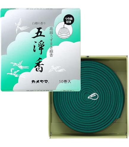 Amazon｜淡路梅薫堂の渦巻き線香 糸つき 吊り下げ 吊り糸タイプ 白檀水