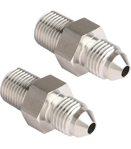 LokoCar 2-Pack 3AN Male Flare To 1/8 NPT Pipe Fitting Adapter – Black Anodized Aluminum