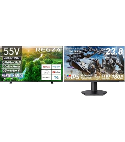 Amazon | 【セット買い】 REGZA 55インチ 4K 液晶 MiniLED