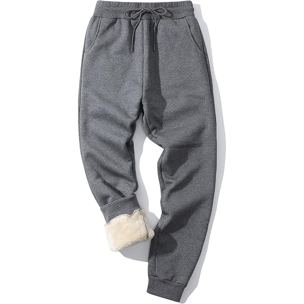 Gihuo Men's Fleece Cargo Sweatpants - Loose Fit Joggers With Pockets, Open Bottom Lounge Pants