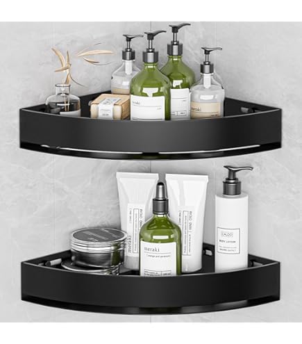 Melairy 2-Pack Glass Shelves Wall Mounted Corner Shower Shelf Bathroom Tempered Glass Shelves With Stainless Steels Chrome Bracket For Bathroom - View #2