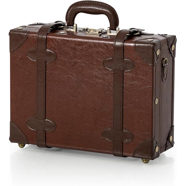 希少！アンティークトランクケース 革製 鞄 小さいかばん 手持ち ミニトランク Amazon | [COTRUNKAGE] トランクケース アンティーク風 レトロ