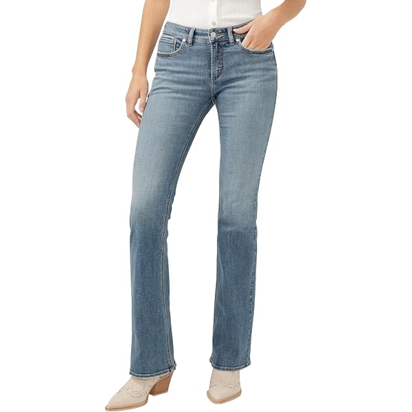 Silver Jeans Co レディース Tuesday ローライズ スリム ブーツカットジーンズ, マザーズビーチ , 28W x 31L Clothing, Shoes Jewelry
