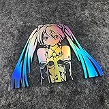 NUMBY 初音ミク MIKU 車ステッカー 反射ステッカーシール 美少女 車用 20*19CM 車貼る コスプレ小物 自転車 バイク 汎用 ステッカー シール スーツケース マークシール 萌えグッズ 誕生日 プレゼント (A-20*19cm)