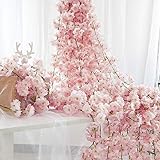 ORFINA 桜 造花 桜の花 4本入り/8本入り 全長1.8m シルクフラワー 桜 枯れない花 人工造花 フェイクフラワー インテリア 壁掛け 桜の花 花輪 庭園 飾り さくら 藤の花 観葉植物 店舗装飾用 撮影用 母の日 結婚式 DIY 人気 プ