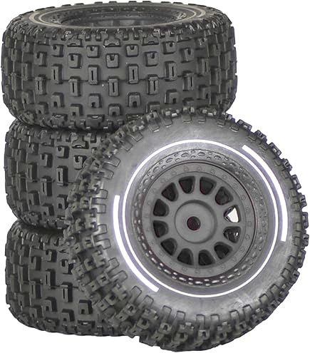 Rchobbytop 4pcs 1/10 Scale RC Buggy Tires & Wheels - 12mm Hex, 88mm Outer Diameter, With Nuts & Wrench