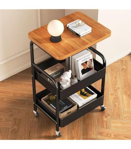 Amazon.co.jp: XINRU.Z 【キャスター付き3段収納ワゴン】天板付きで