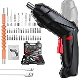 【Amazon 限定ブランド】 電動ドライバー 【初心者向け&47個部品付き】HDMOD 電動ドライバー小型4.2V 3.5N.m 工具セット 正逆転切替 変形ハンドル 2000mAh USB充電 軽量 DIY 家具組立 家庭用 収納ケース付Blac
