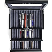 Amazon.co.jp: Besforu 木製ペンディスプレイケース 36スロット