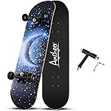 スケートボード スケボー 31インチ 【超静音ABEC11製ベアリング 95Aウィール採用】スケボー コンプリート 大人用 子供用 初心者用 誕生日 プレゼント T字レンチ付き