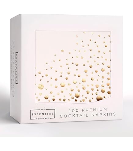 SharkBliss Monogram Cocktail Napkins, 50 Pack Gold Letter S